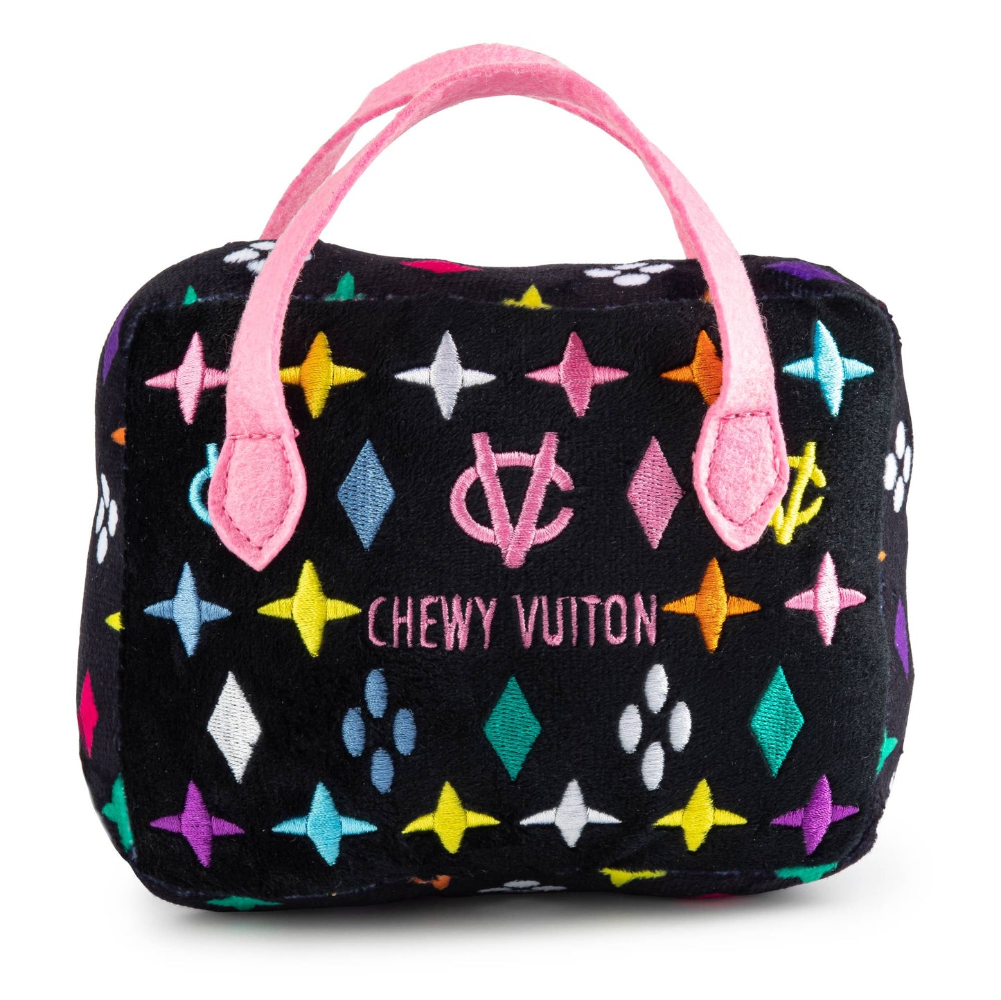 Haute Diggity Dog - Black Monogram Chewy Vuiton Handbag Squeaker Dog Toy: Large