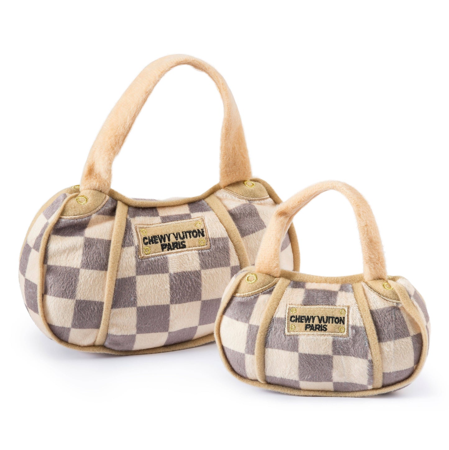 Haute Diggity Dog - Checker Chewy Vuiton Handbag Squeaker Dog Toy: Large
