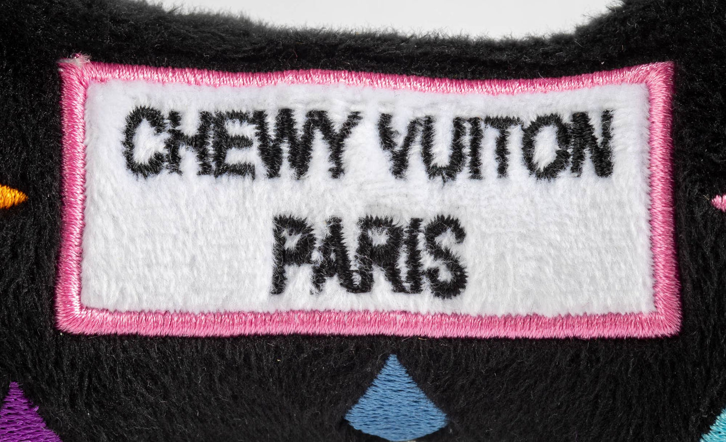 Haute Diggity Dog - Black Monogram Chewy Vuiton Bone Squeaker Dog Toy: XL