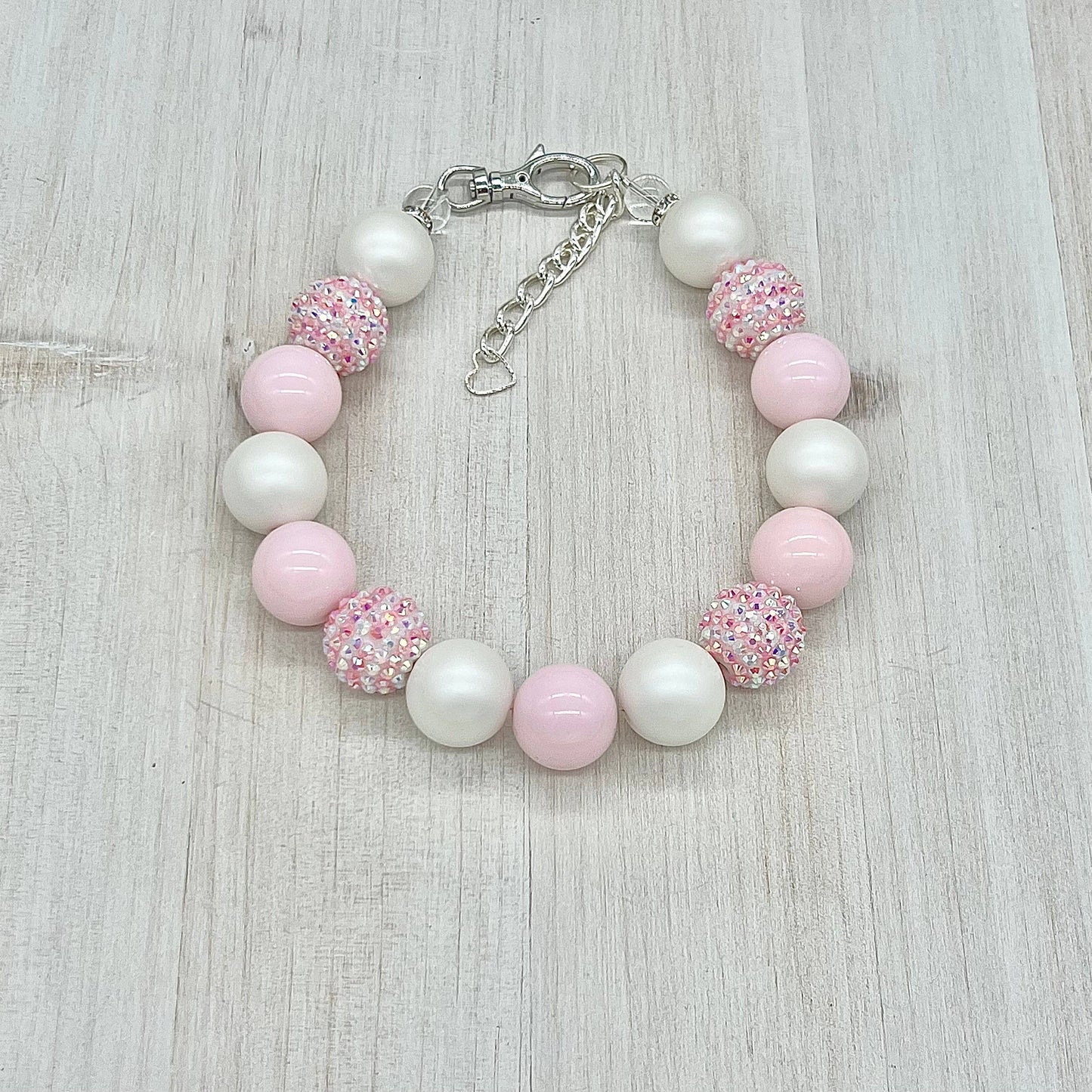 BABY PINK DOG NECKLACE: 12 inches