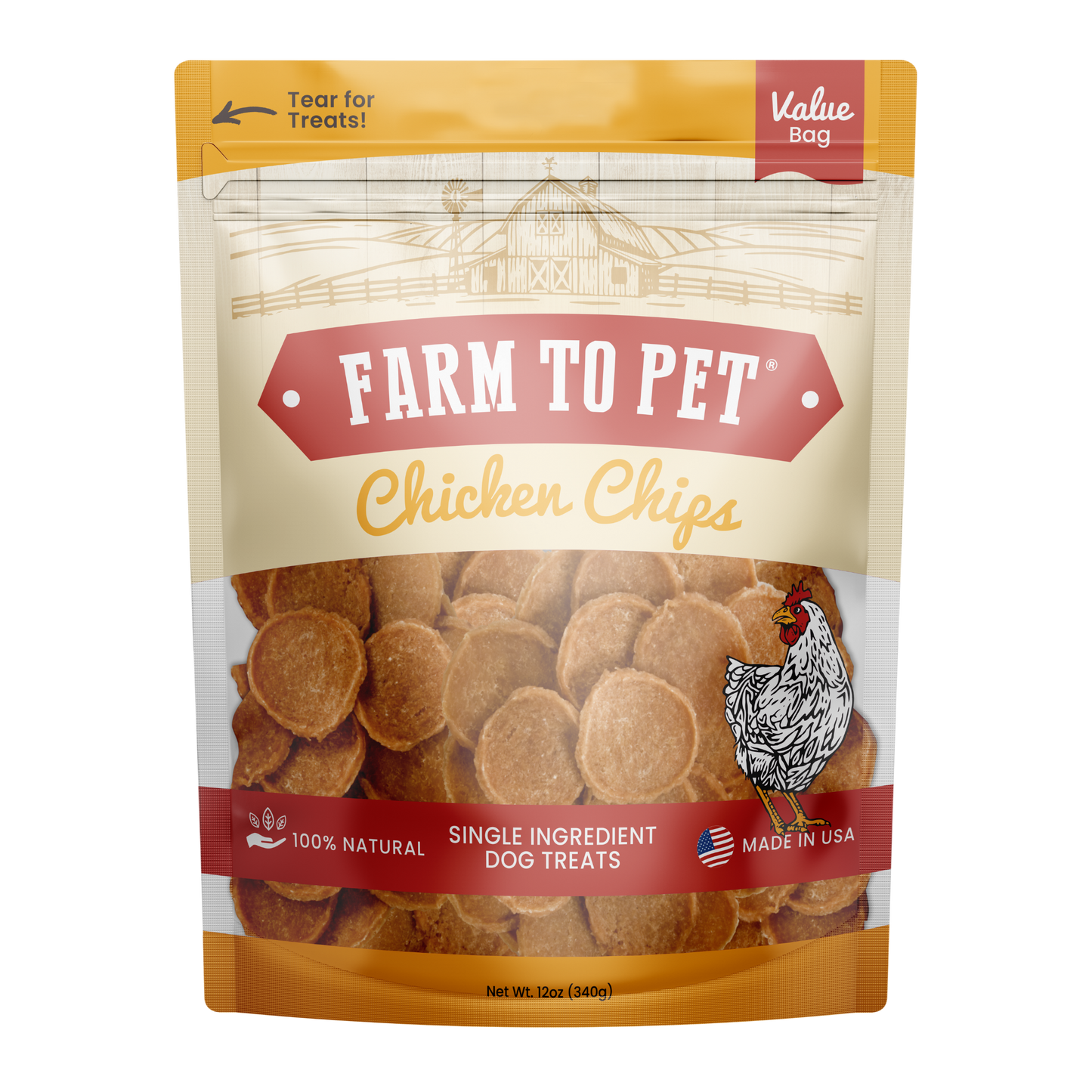 Farm to Pet - Chicken Chips Dog Treats: 4oz