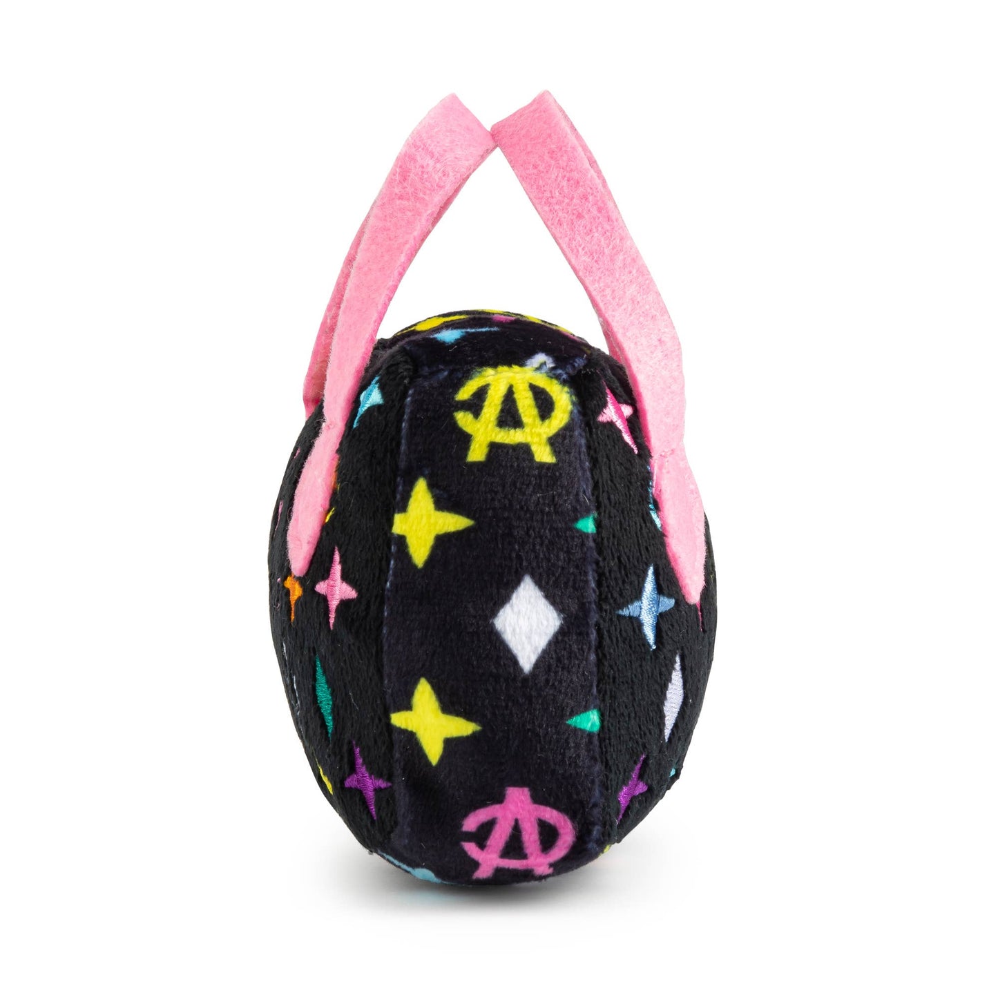 Haute Diggity Dog - Black Monogram Chewy Vuiton Handbag Squeaker Dog Toy: Large