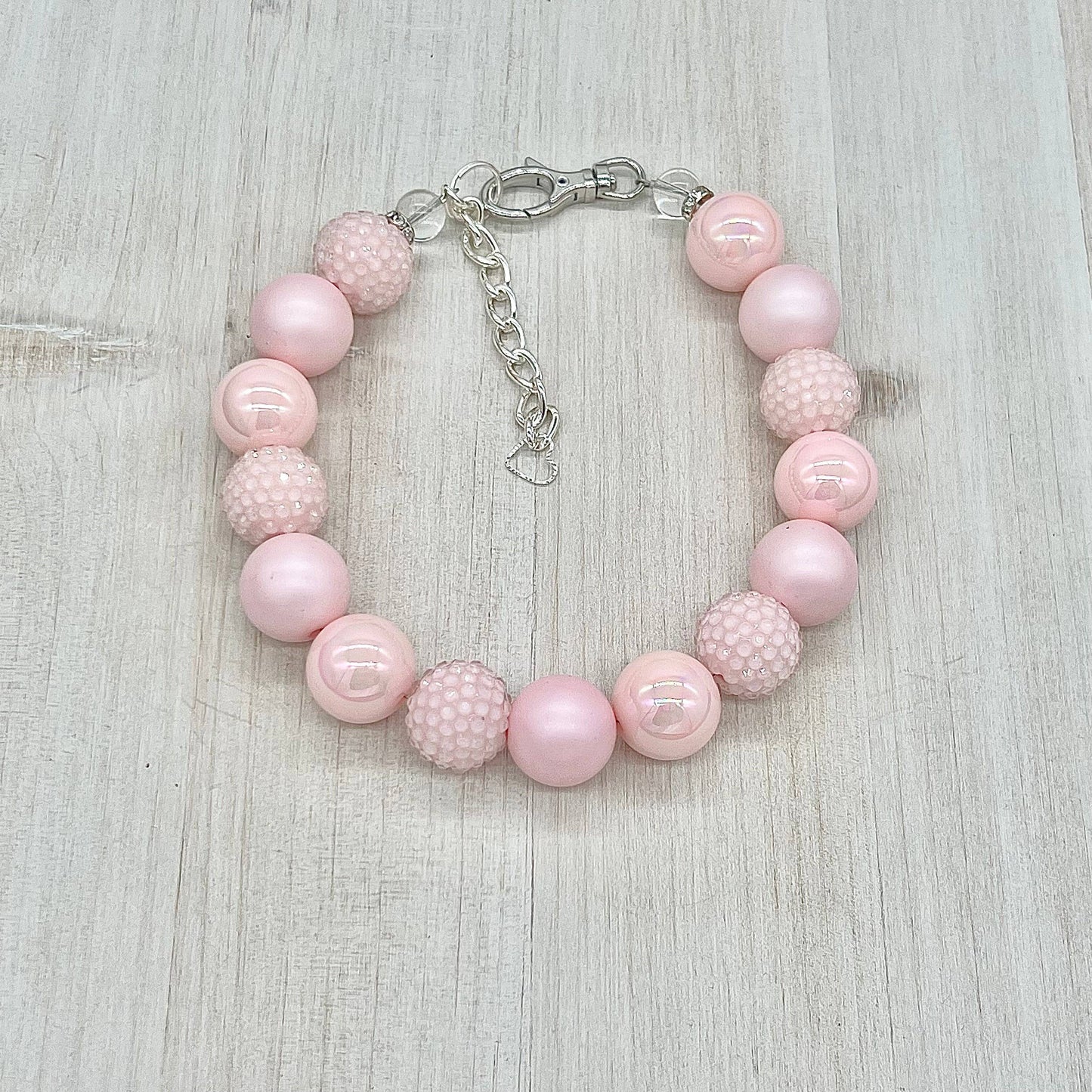My Trendy Little Pup - POWDER PINK DOG NECKLACE: 11 inches