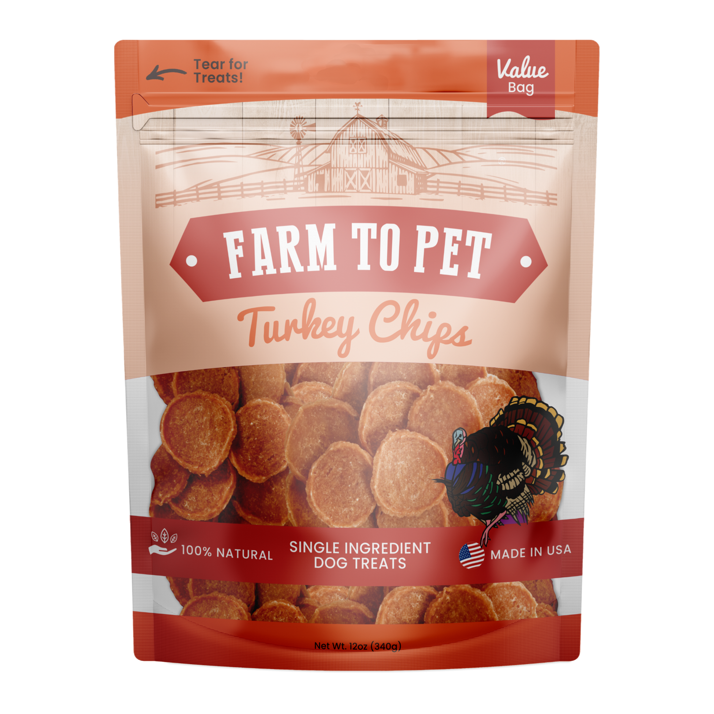 Farm to Pet - Turkey Chips Dog Treats: 4oz