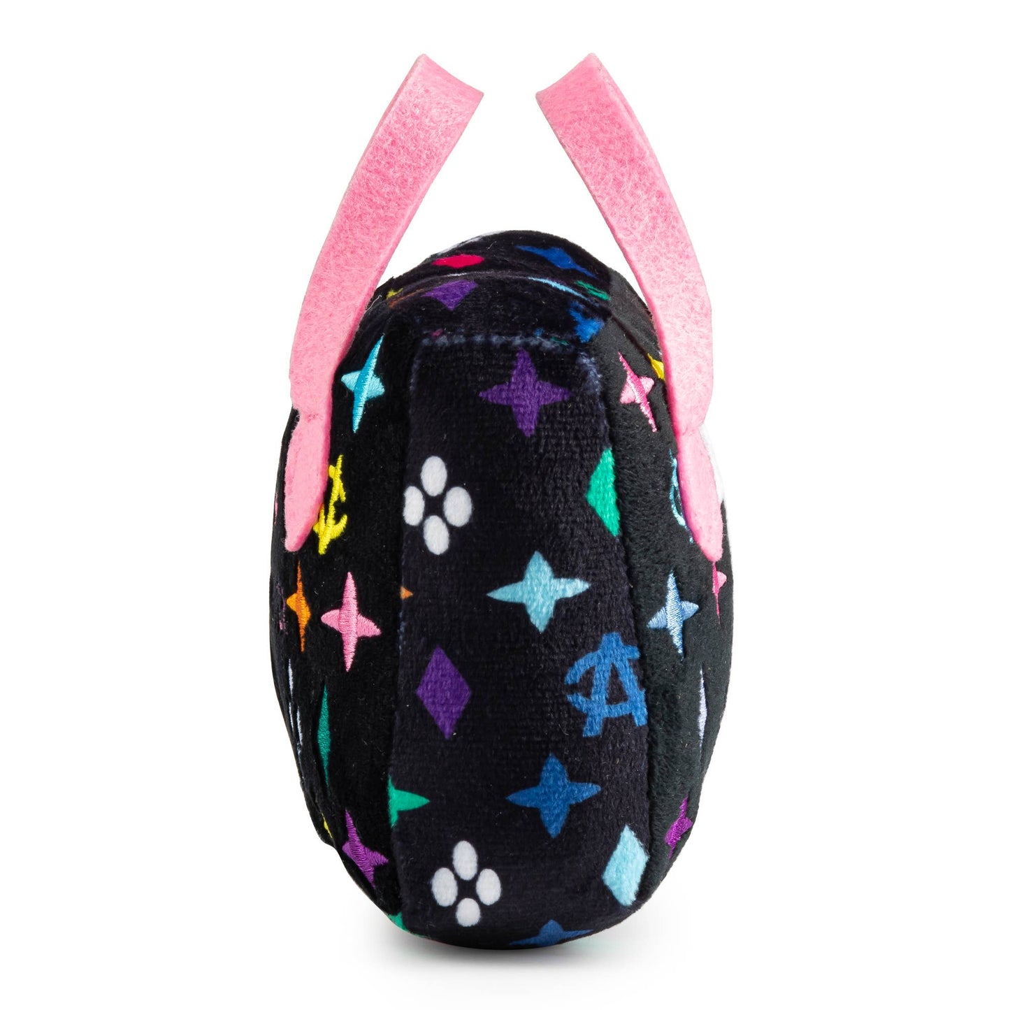 Haute Diggity Dog - Black Monogram Chewy Vuiton Handbag Squeaker Dog Toy: Large