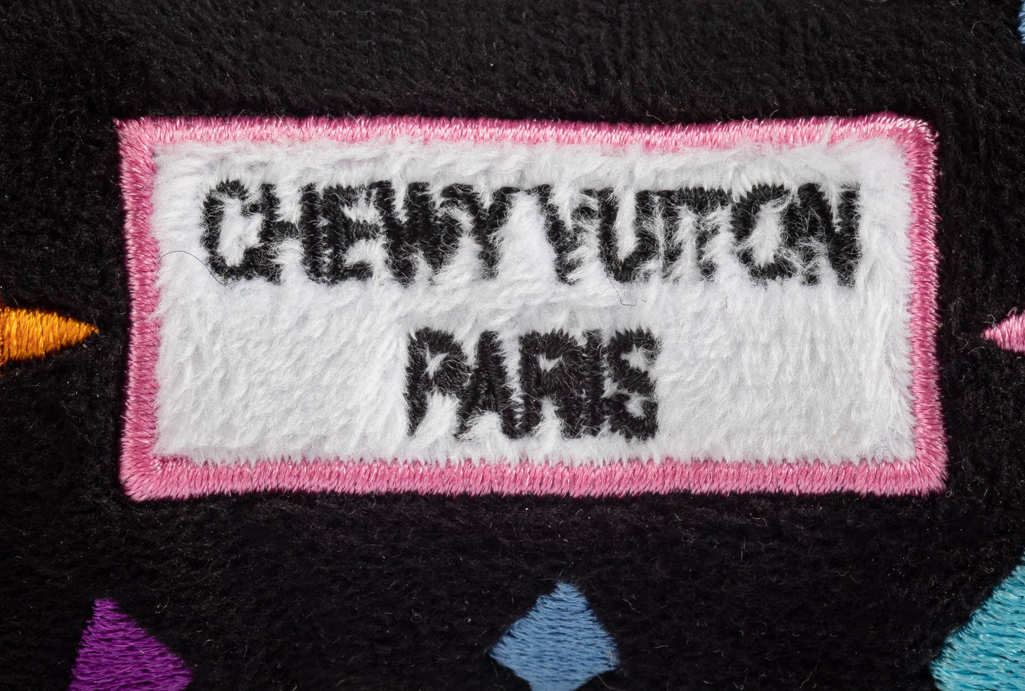Haute Diggity Dog - Black Monogram Chewy Vuiton Bone Squeaker Dog Toy: XL