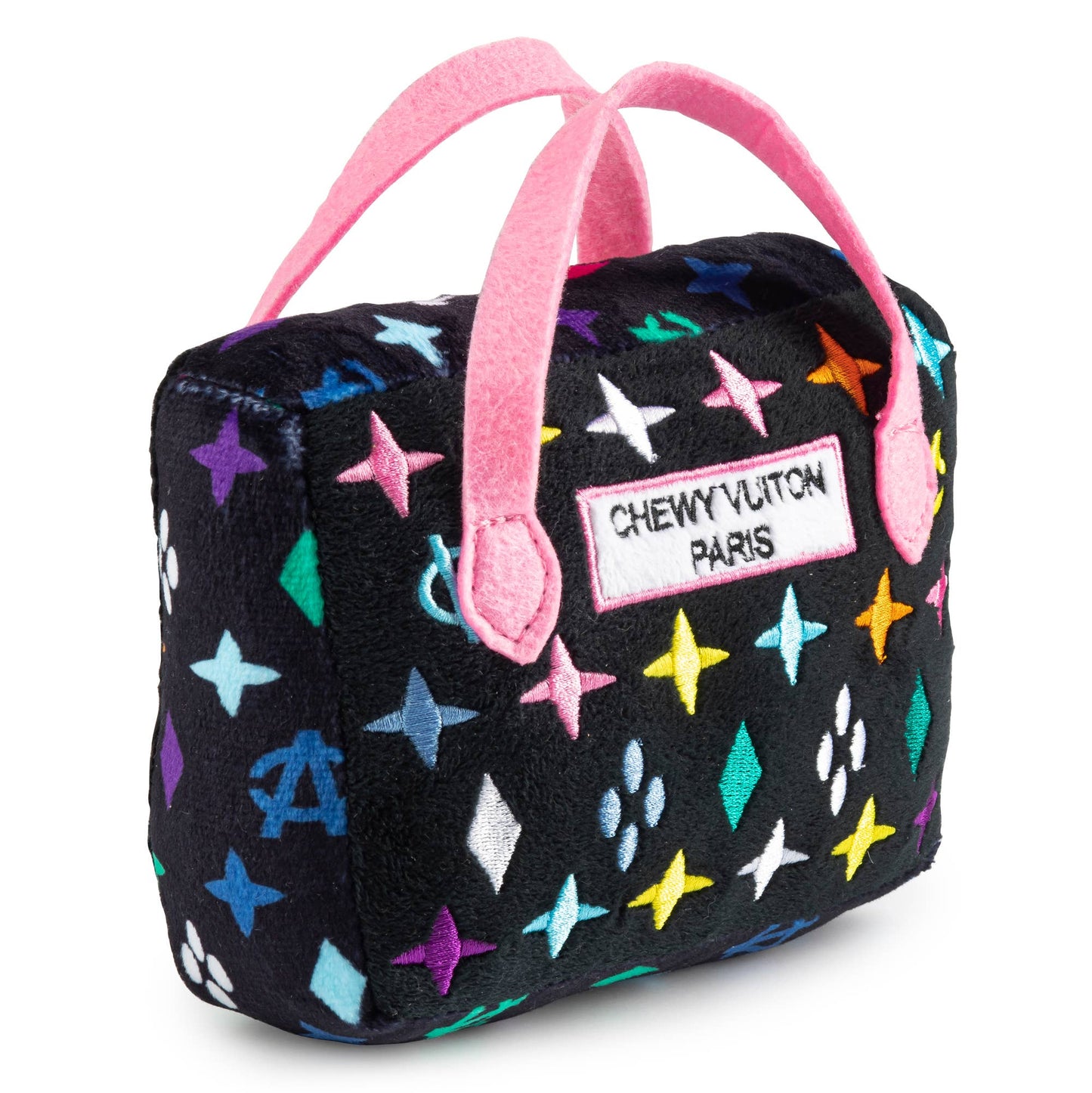Haute Diggity Dog - Black Monogram Chewy Vuiton Handbag Squeaker Dog Toy: Large