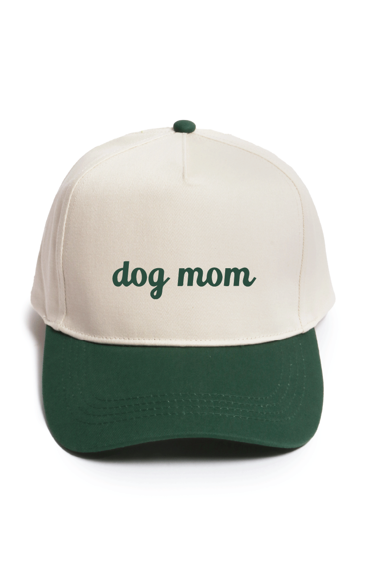 David And Young - DOG MOM embroidery in Two Tone Baseball Cap: Green