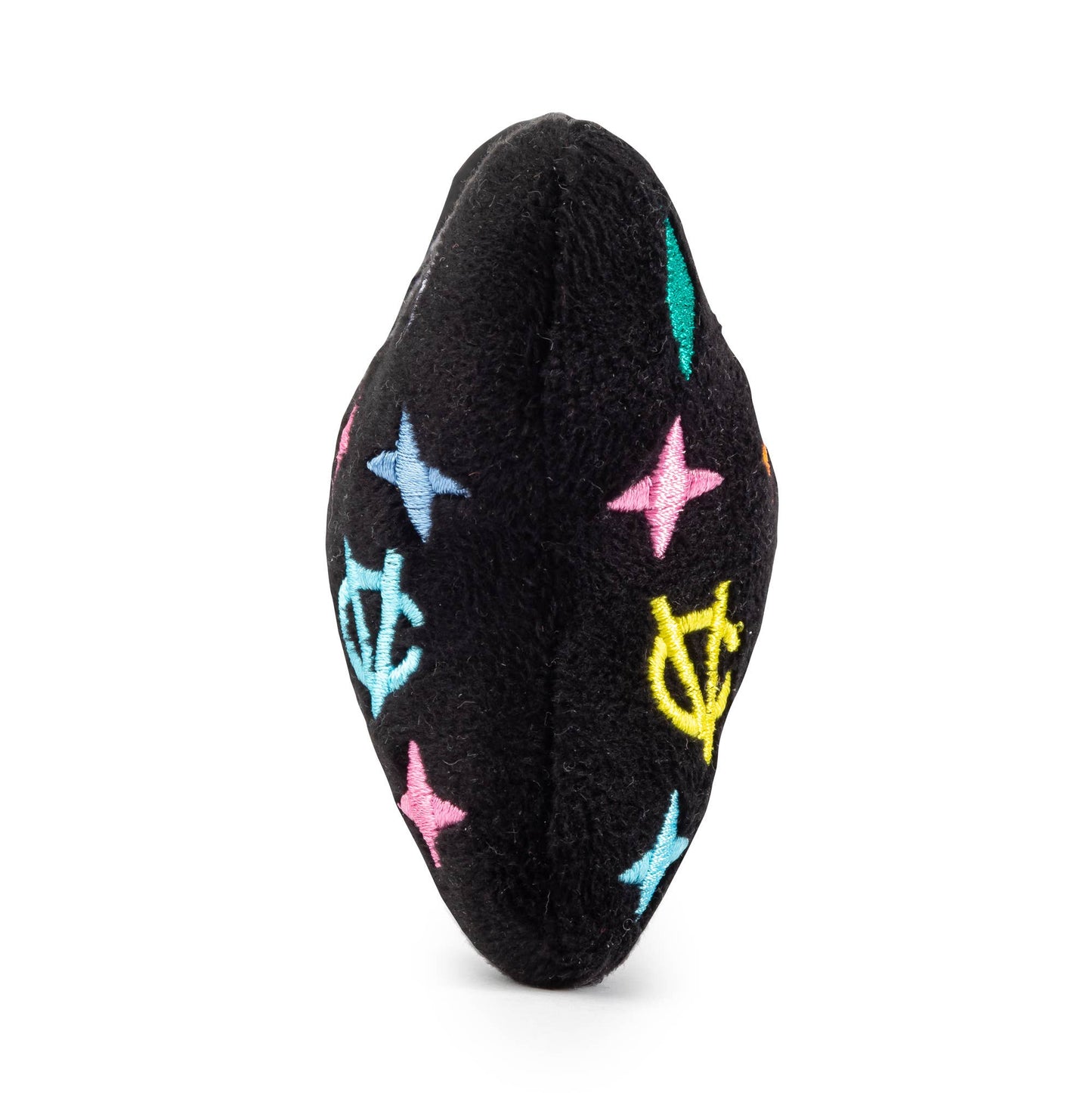 Haute Diggity Dog - Black Monogram Chewy Vuiton Bone Squeaker Dog Toy: Small / Mini