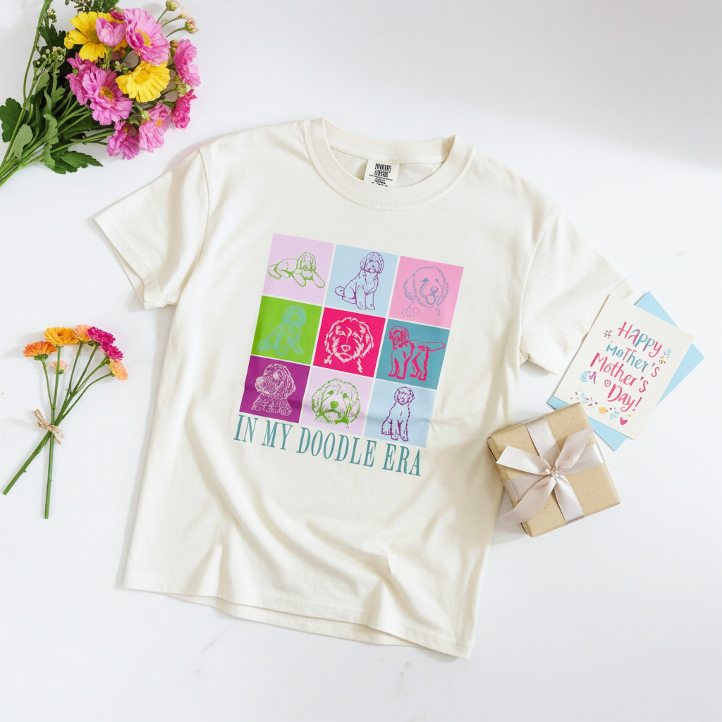 In My doodle Era Block Tee: IVORY / MD