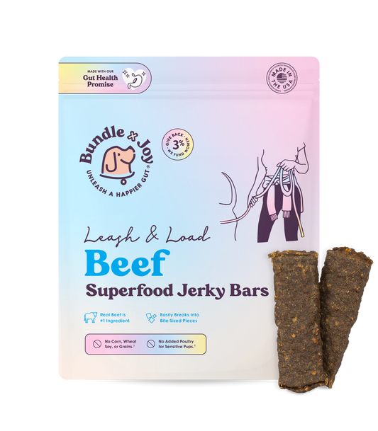 Bundle x Joy - Leash & Load Beef Superfood Jerky Bars for Dogs 16oz: 16oz