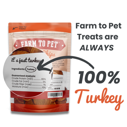 Farm to Pet - Turkey Chips Dog Treats: 4oz