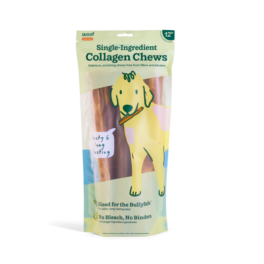 Woof - BullySafe Chews - Pure Collagen: Beef / 12-inch 10 pack
