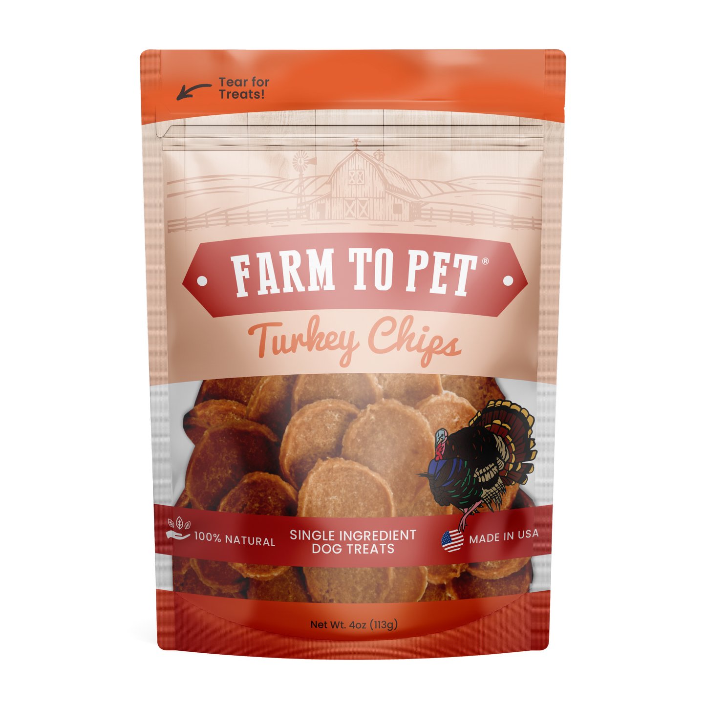 Farm to Pet - Turkey Chips Dog Treats: 4oz