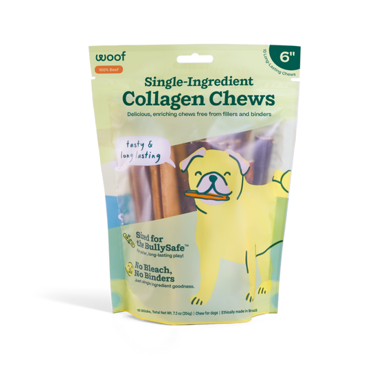 Woof - BullySafe Chews - Pure Collagen: Beef / 6-inch 10 pack