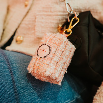 Cocopup London - Pink Textured Tweed Poop Bag Holder