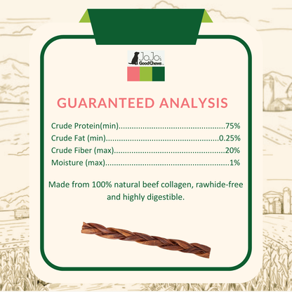 Jojo Modern Pets - Braided Collagen Stick Dog Treat - 12" Thick (15/Bag)