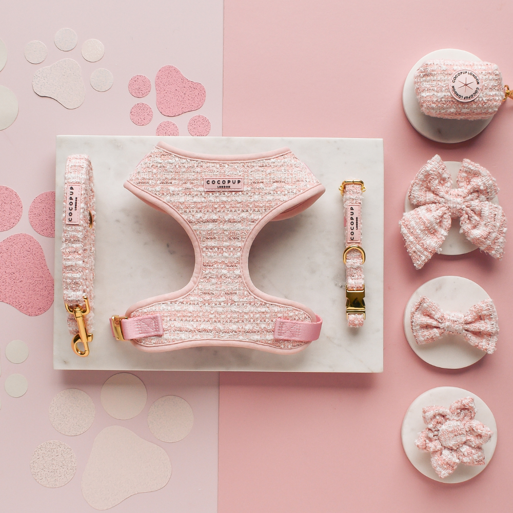 Cocopup London - Pink Textured Tweed Poop Bag Holder