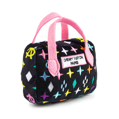 Haute Diggity Dog - Black Monogram Chewy Vuiton Handbag Squeaker Dog Toy: Large