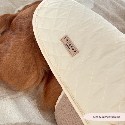 Cocopup London - LUXE Quilted Dog Coat - Creamy Chai: Small