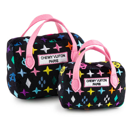 Haute Diggity Dog - Black Monogram Chewy Vuiton Handbag Squeaker Dog Toy: Large