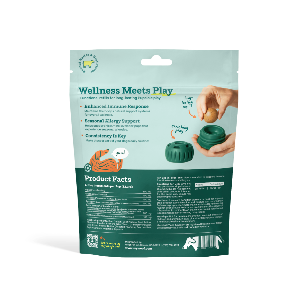 Woof - Allergy Support Wellness Pops: Large