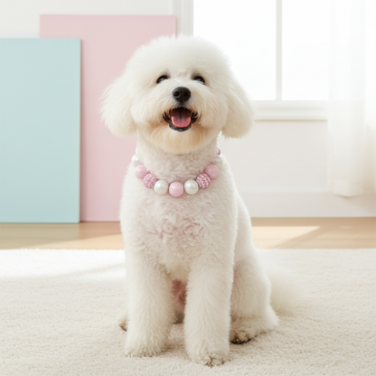 BABY PINK DOG NECKLACE: 13 inches