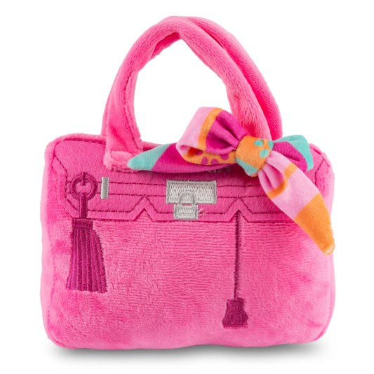 Haute Diggity Dog - Barkin Bag -  *CHIC DOGGIE* Pink w/ Scarf Squeaker Dog Toy: Large