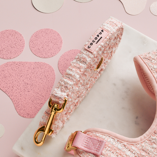 Cocopup London - Pink Textured Tweed Lead