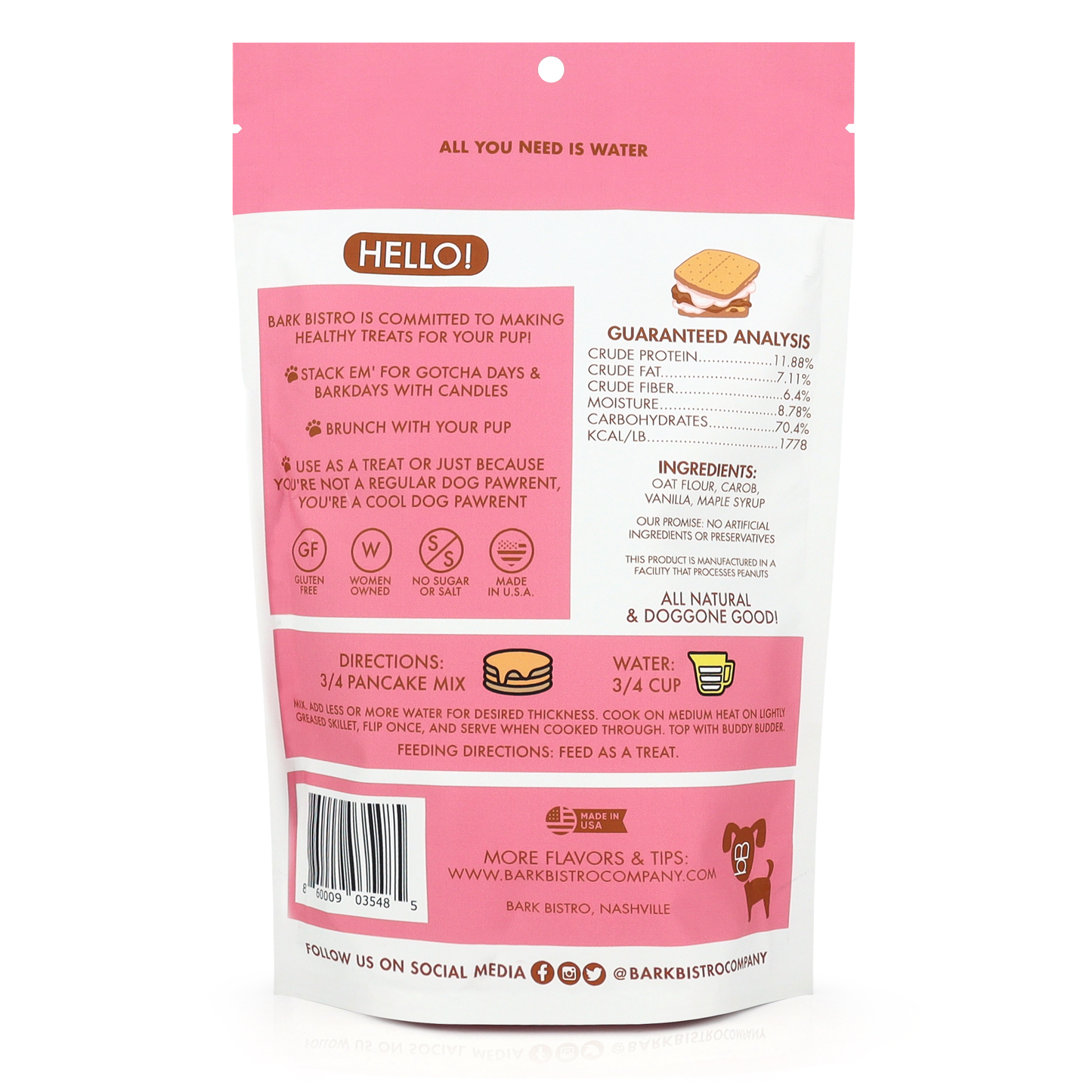 Bark Bistro - Dog Pancakes Dessert Pancakes Flavor Pack Case 12
