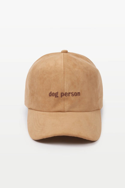 David And Young - DOG PERSON Embroidery in Suede Fall Winter Baseball Cap: Black