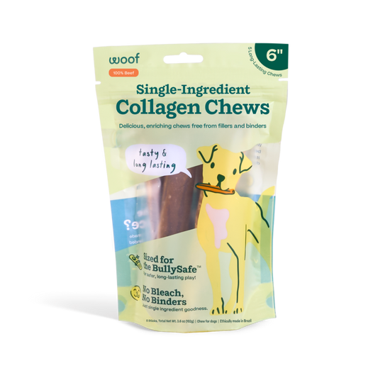 Woof - BullySafe Chews - Pure Collagen: Beef / 6-inch 5 pack