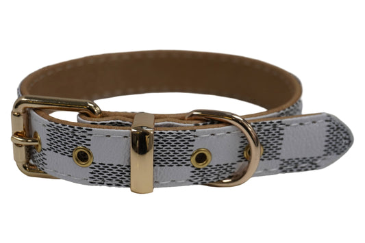 BARK by DOG - Chewy Vuitton Checker Luxury Collar: Small