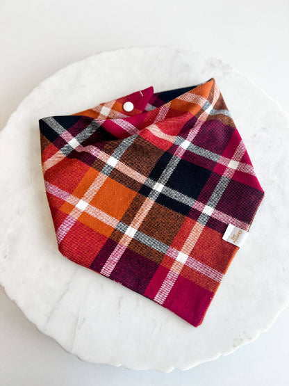 Pet Musings - Apple Orchard Plaid Flannel Bandana: Small