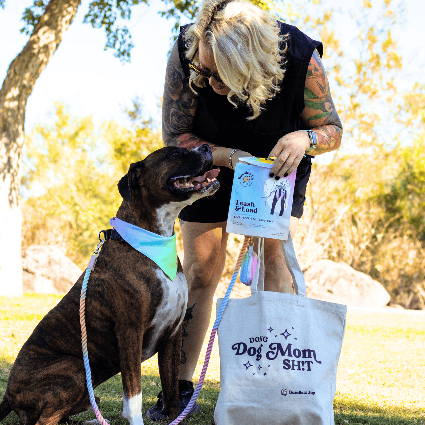 Bundle x Joy - Leash & Load Beef Superfood Jerky Bars for Dogs 16oz: 16oz