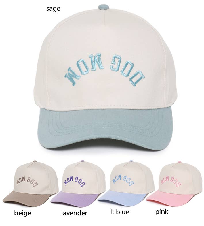 David And Young - DOG MOM Upside Down embroidery in Two Tone Baseball Cap: Pink