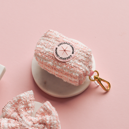 Cocopup London - Pink Textured Tweed Poop Bag Holder