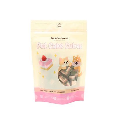 Petit Pawtisserie - Freeze Dried Chicken Cake Cube Treats for Cats & Dogs 50g