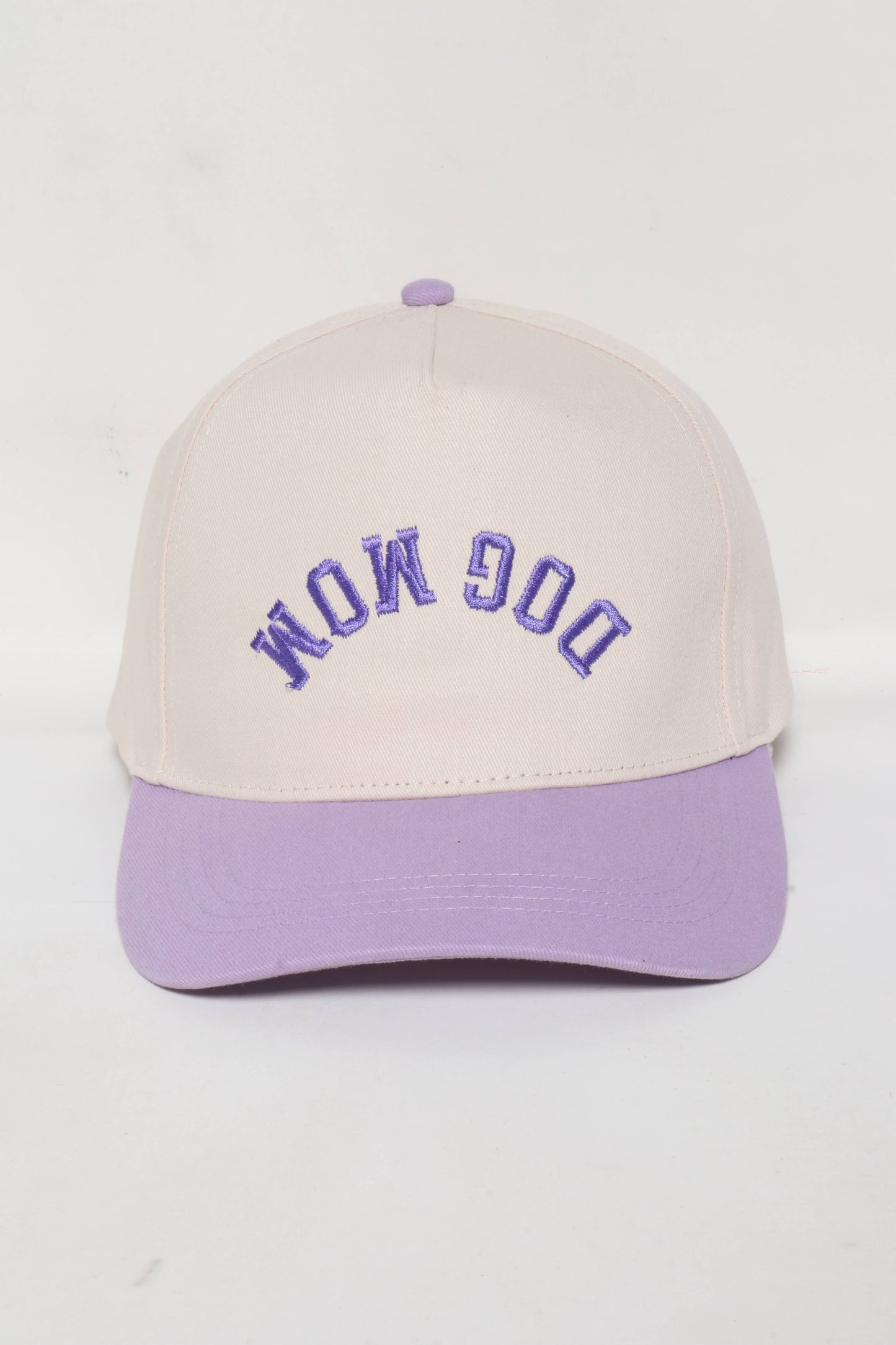 David And Young - DOG MOM Upside Down embroidery in Two Tone Baseball Cap: Pink