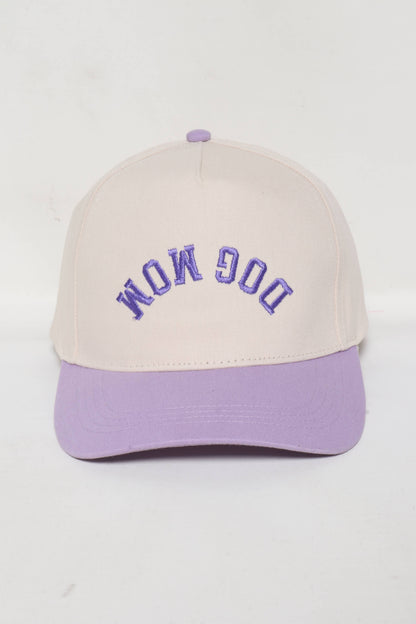 David And Young - DOG MOM Upside Down embroidery in Two Tone Baseball Cap: Pink