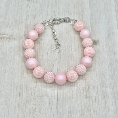 My Trendy Little Pup - POWDER PINK DOG NECKLACE: 13 inches