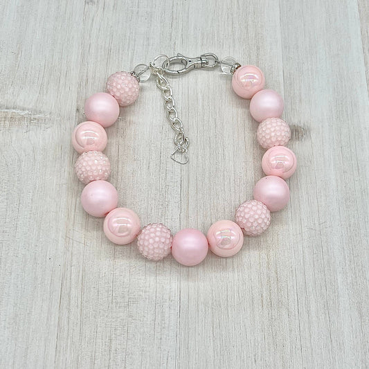 My Trendy Little Pup - POWDER PINK DOG NECKLACE: 12 inches