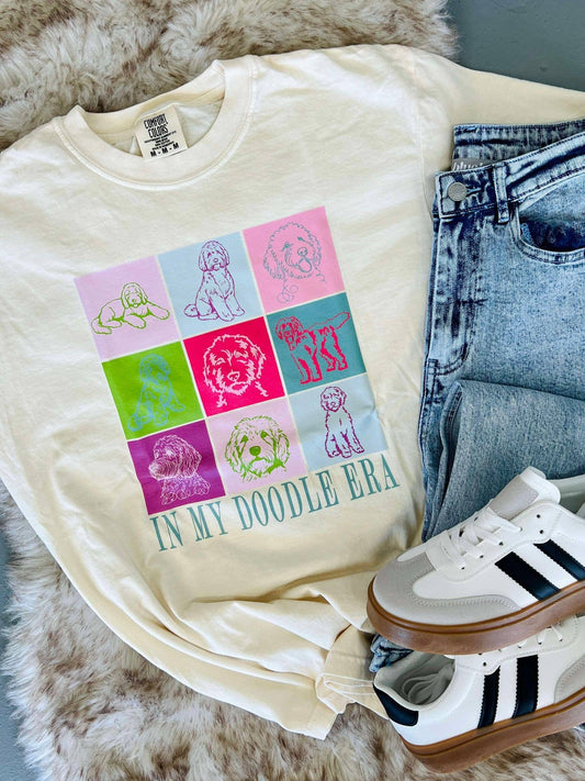 Dash Forward Wholesale - In My doodle Era Block DTF Tee: IVORY / SM