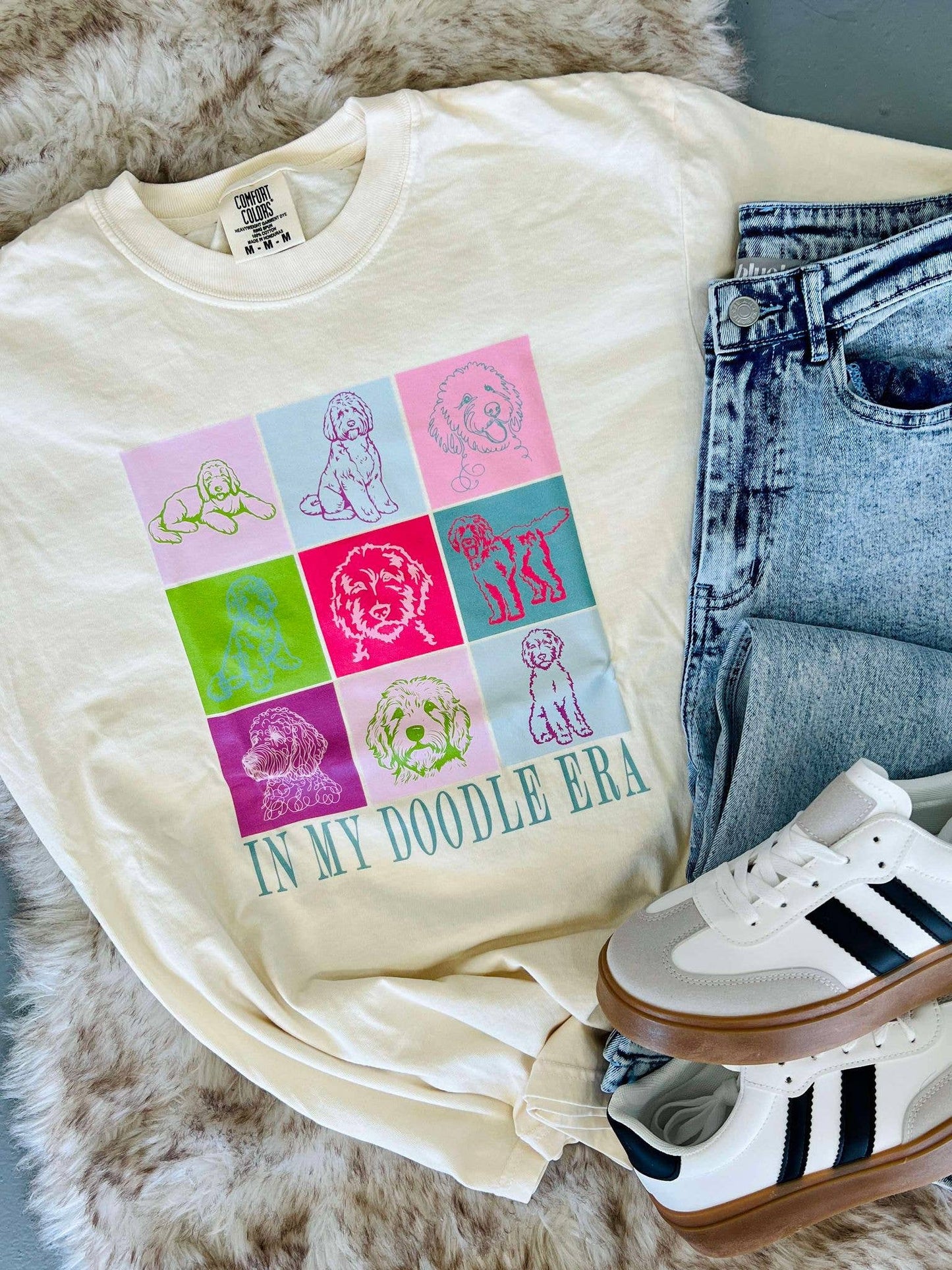 Dash Forward Wholesale - In My doodle Era Block DTF Tee: IVORY / L