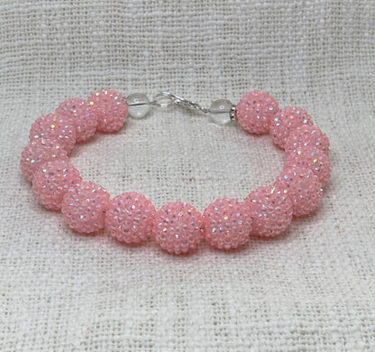 My Trendy Little Pup - RHINESTONE - BABY PINK DOG NECKLACE: 13 inches