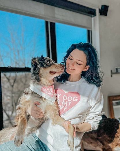 SASSY WOOF - Crewneck Sweatshirt - My Dog is my BFF (PINK): Pink / L