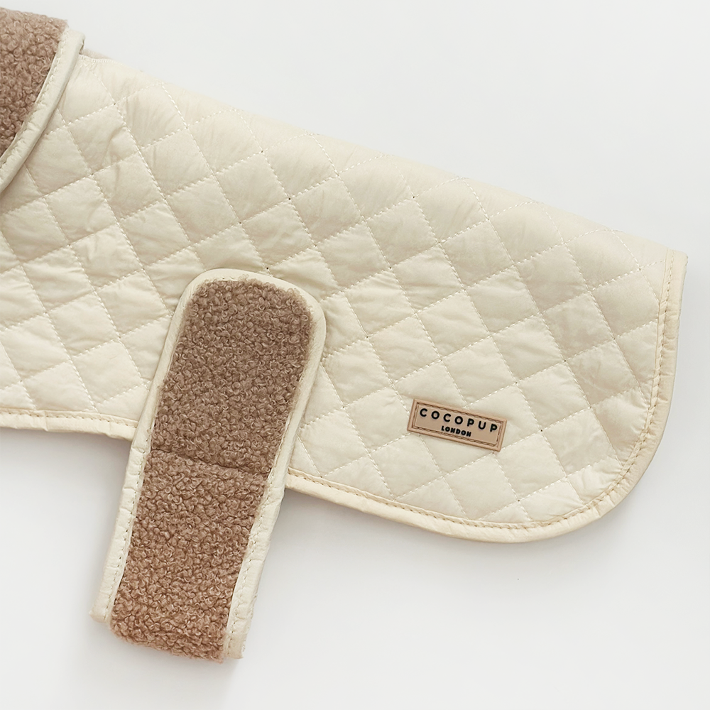 Cocopup London - LUXE Quilted Dog Coat - Creamy Chai: Small