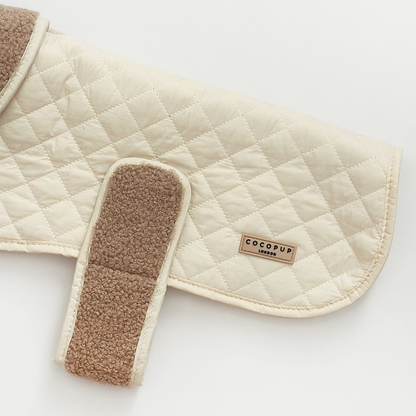 Cocopup London - LUXE Quilted Dog Coat - Creamy Chai: Small