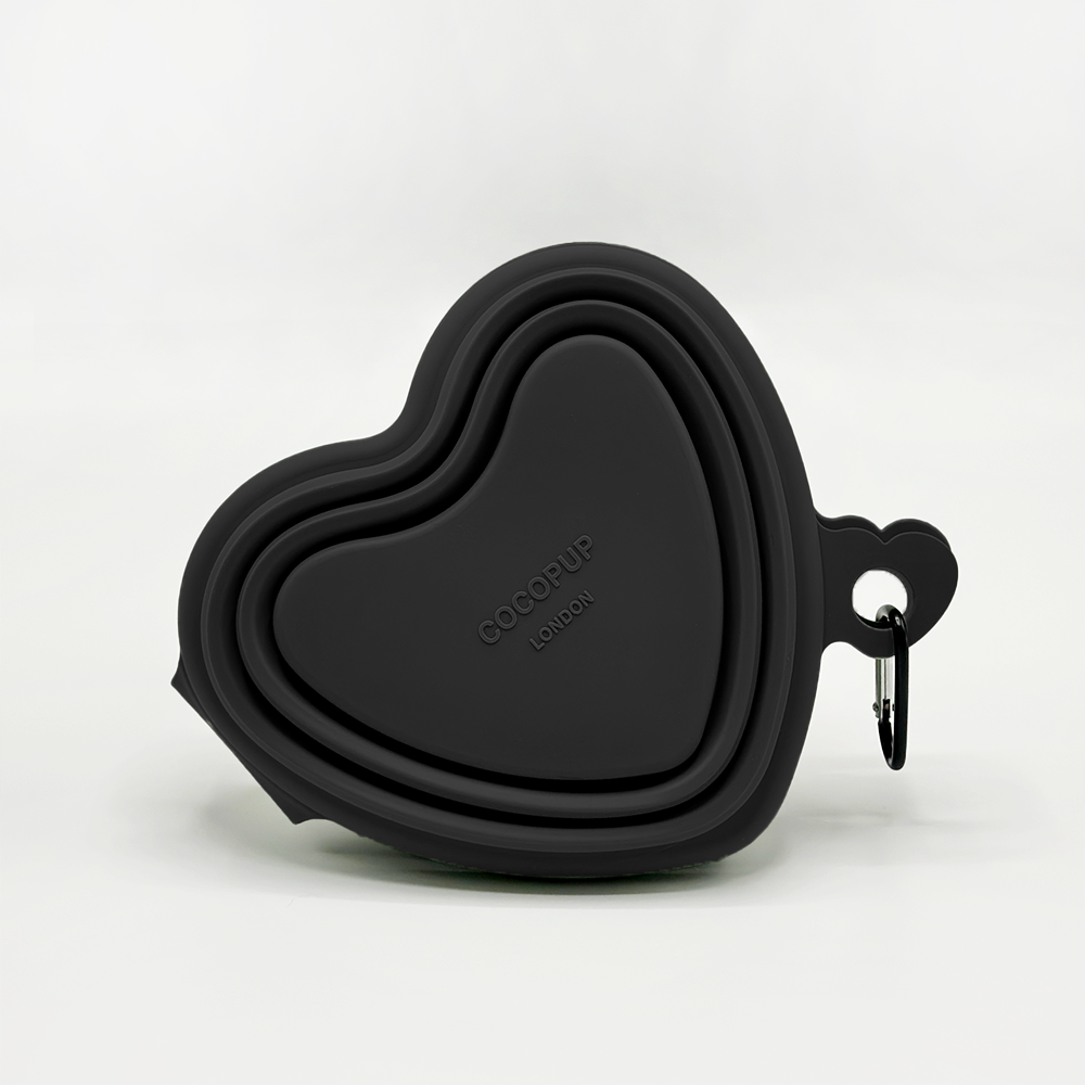 Cocopup London - Heart Collapsible Bowl - Black