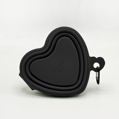 Cocopup London - Heart Collapsible Bowl - Black